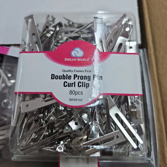 Dream world double prong pin curl clip 80pc