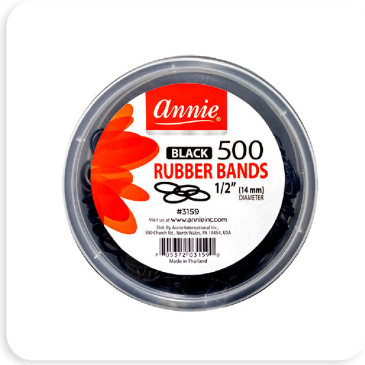 Annie Black 500 Rubber Bands 1/2" #3159