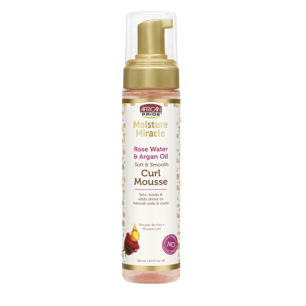 MOISTURE MIRACLE ROSE WATER & ARGAN OIL CURL MOUSSE, 8.5FL OZ