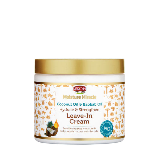 MOISTURE MIRACLE COCONUT OIL & BAOBAB OIL LEAVE-IN CREAM, 15OZ Hydrate & Strengthen