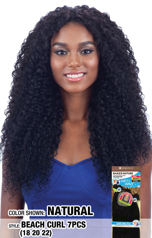 NAKED NATURE WET AND WAVY BEACH CURL 7PCS (18"/20"/22")