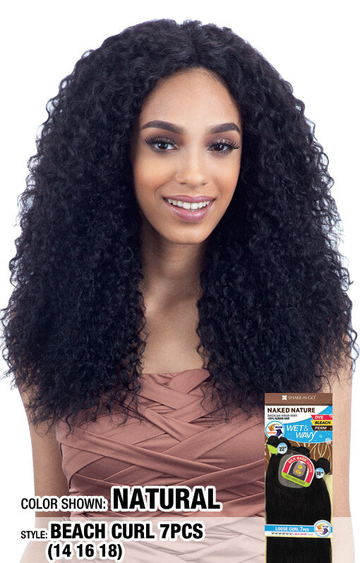 NAKED NATURE WET AND WAVY BEACH CURL 7PCS (14"/16"/18")