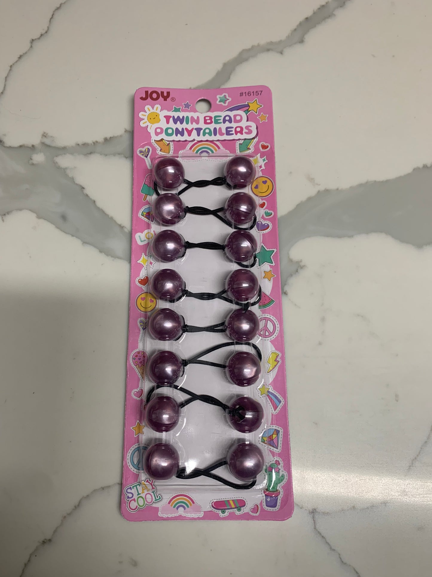 Joy Twin Bead Ponytailers #16157