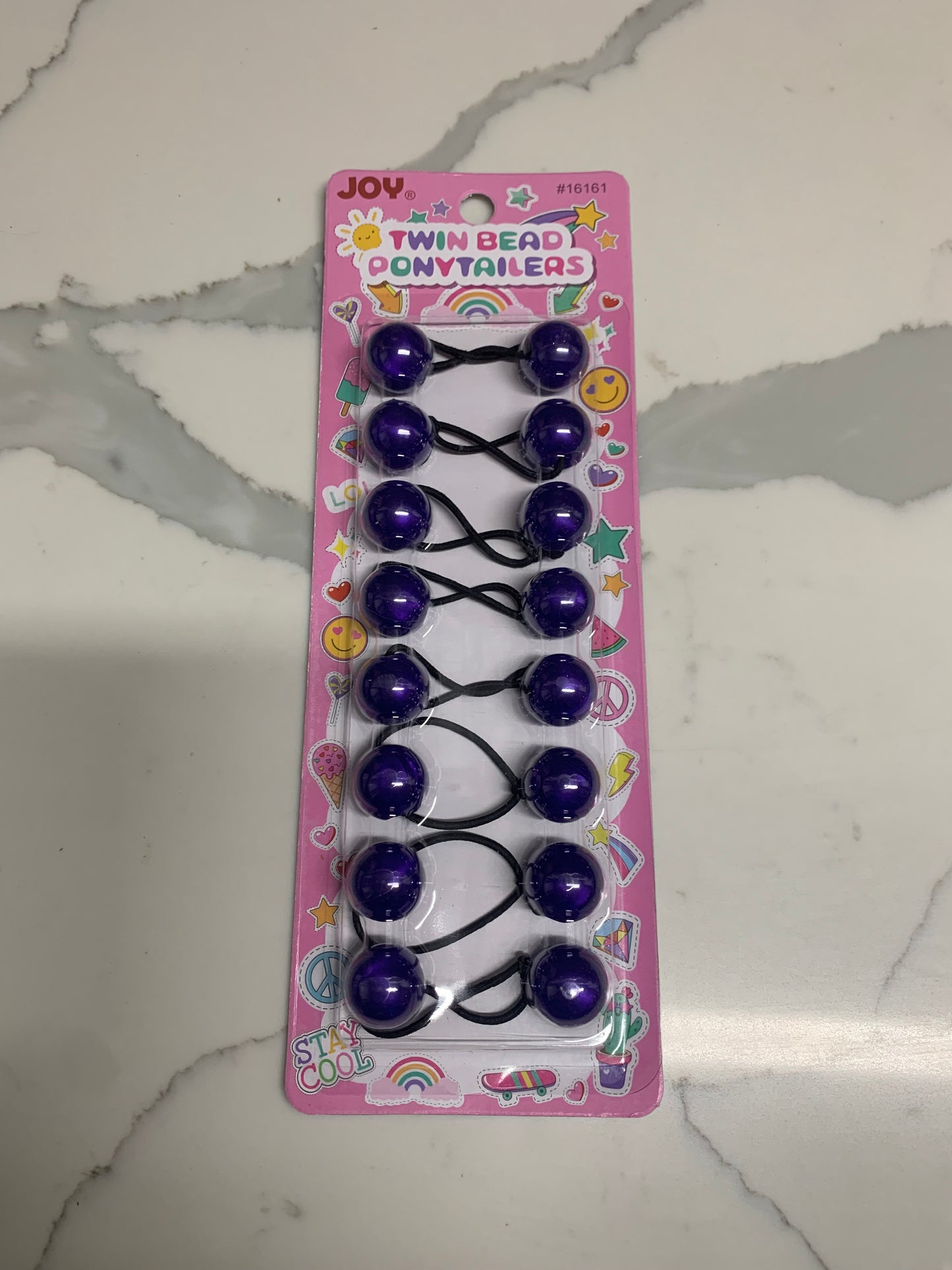 Joy Twin Bead Ponytailers #16161