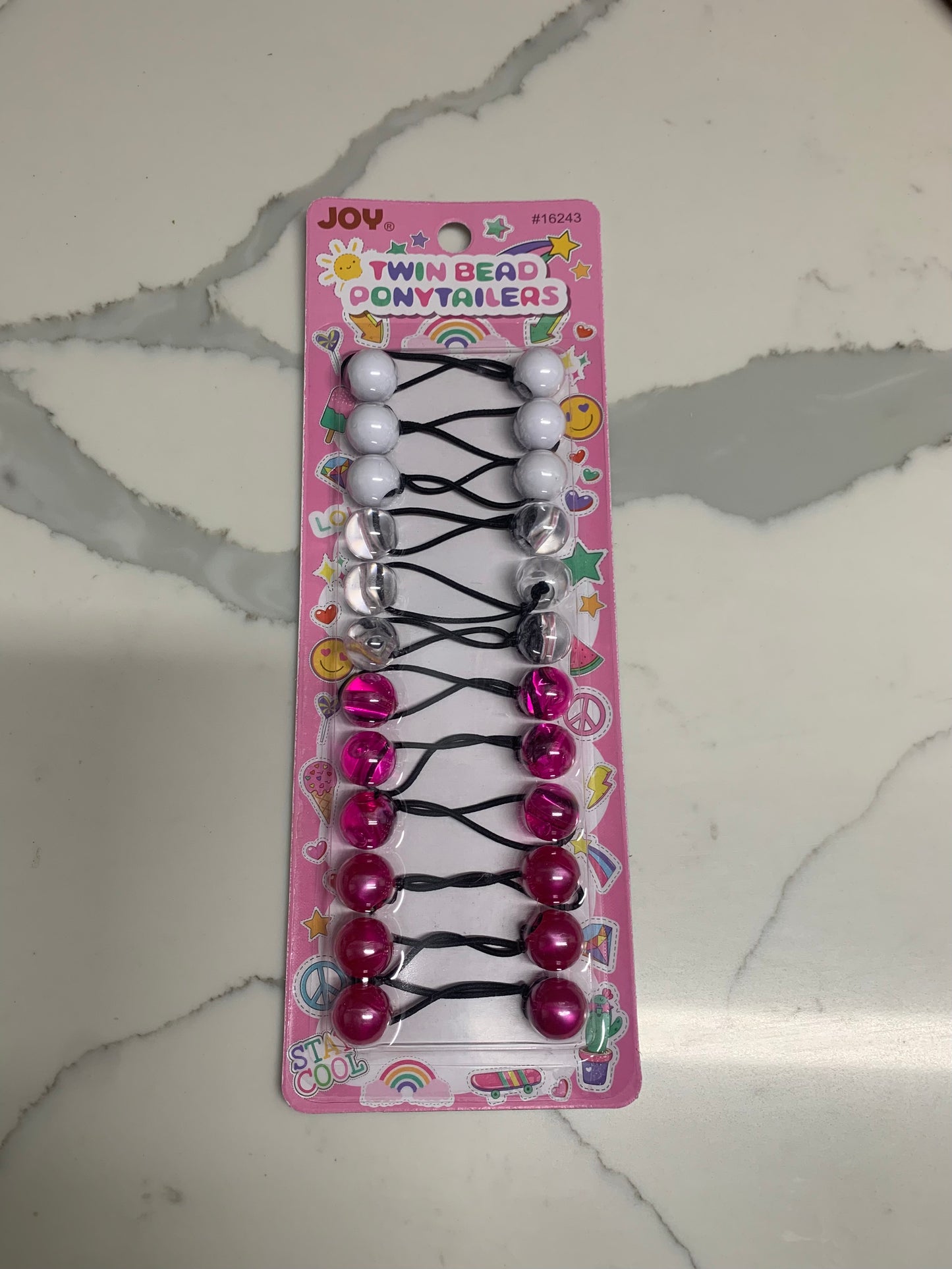 Joy Twin Bead Ponytailers #16243