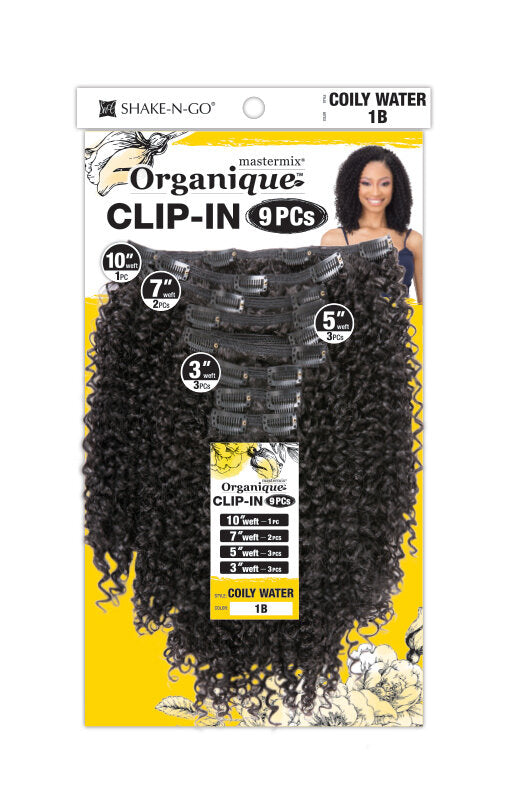 ORGANIQUE COILY WATER 9PCS CLIP-IN