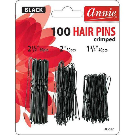 Annie Hair Pins 2 1/2" And 2" & 1 3/4" 100Ct Black