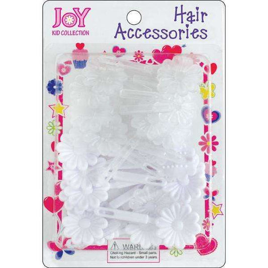 Joy Hair Barrettes 10Ct White and Clear