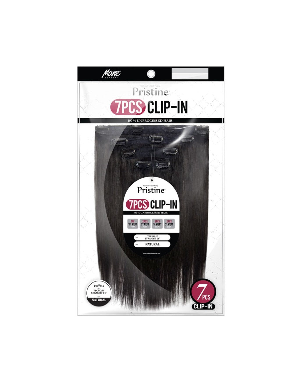 PRISTINE 7PCS CLIP-IN STRAIGHT 14"